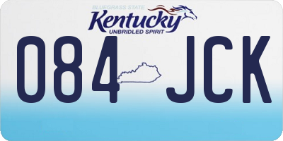 KY license plate 084JCK