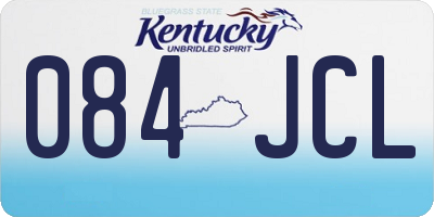 KY license plate 084JCL
