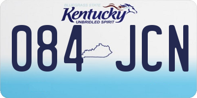 KY license plate 084JCN