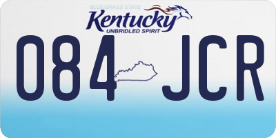 KY license plate 084JCR