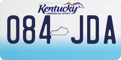 KY license plate 084JDA