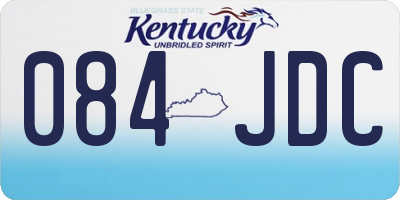 KY license plate 084JDC