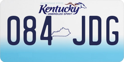 KY license plate 084JDG