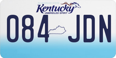 KY license plate 084JDN
