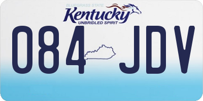 KY license plate 084JDV