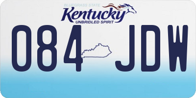 KY license plate 084JDW
