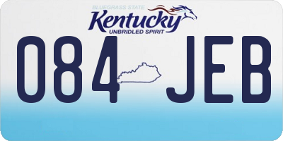 KY license plate 084JEB