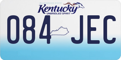 KY license plate 084JEC