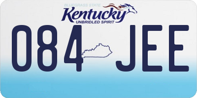 KY license plate 084JEE