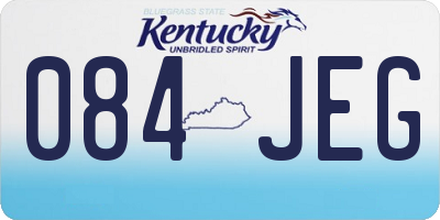 KY license plate 084JEG
