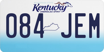 KY license plate 084JEM