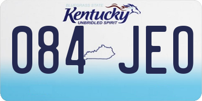 KY license plate 084JEO