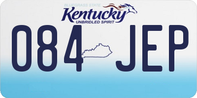 KY license plate 084JEP
