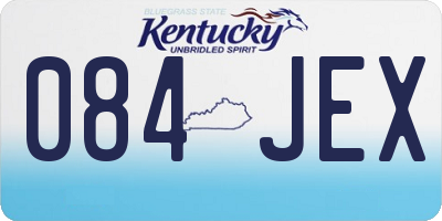 KY license plate 084JEX
