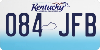 KY license plate 084JFB