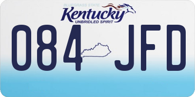 KY license plate 084JFD