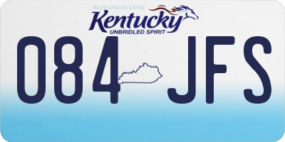KY license plate 084JFS
