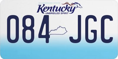 KY license plate 084JGC