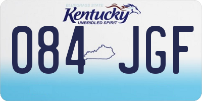 KY license plate 084JGF