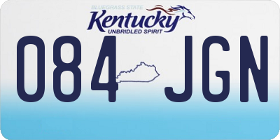 KY license plate 084JGN