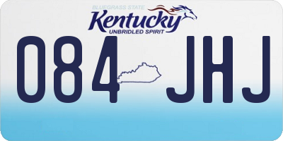 KY license plate 084JHJ