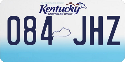 KY license plate 084JHZ