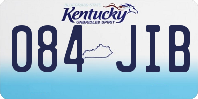 KY license plate 084JIB