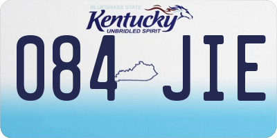 KY license plate 084JIE