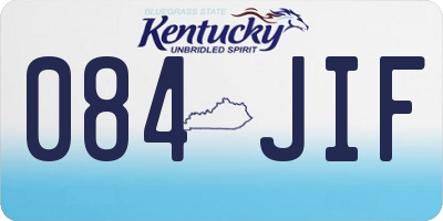 KY license plate 084JIF