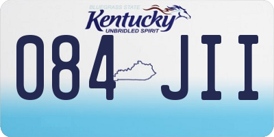 KY license plate 084JII