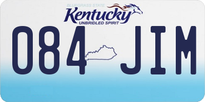 KY license plate 084JIM
