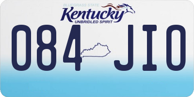 KY license plate 084JIO