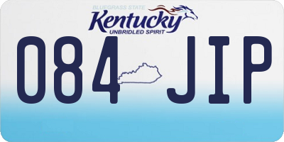 KY license plate 084JIP