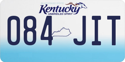 KY license plate 084JIT