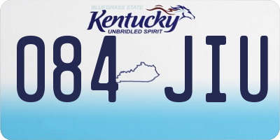 KY license plate 084JIU