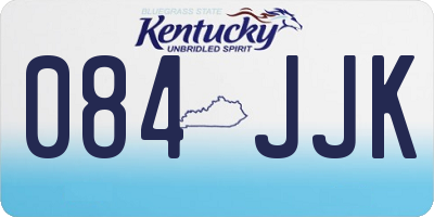 KY license plate 084JJK