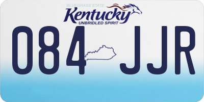 KY license plate 084JJR