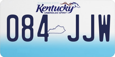 KY license plate 084JJW
