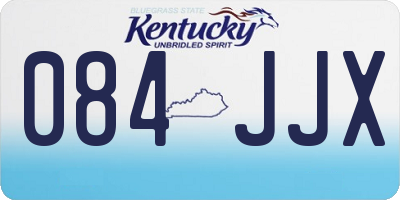 KY license plate 084JJX