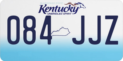 KY license plate 084JJZ
