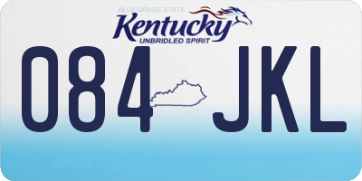 KY license plate 084JKL