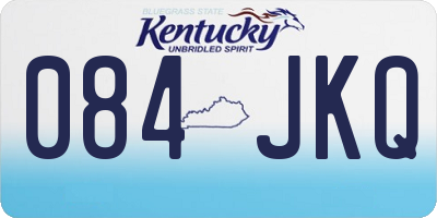 KY license plate 084JKQ