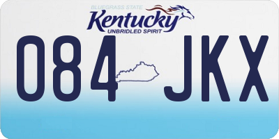 KY license plate 084JKX