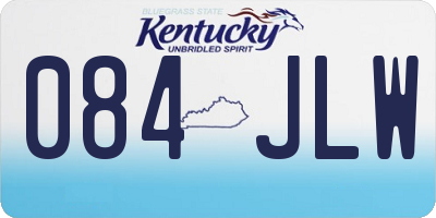 KY license plate 084JLW