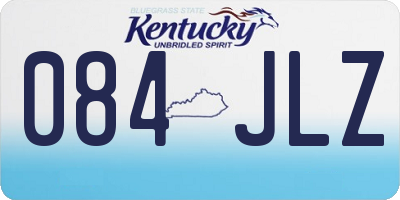 KY license plate 084JLZ