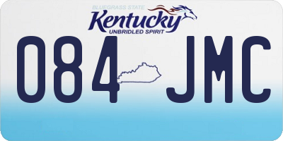 KY license plate 084JMC