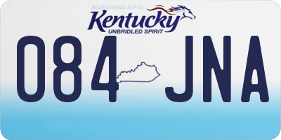 KY license plate 084JNA