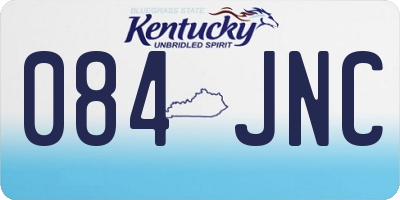 KY license plate 084JNC