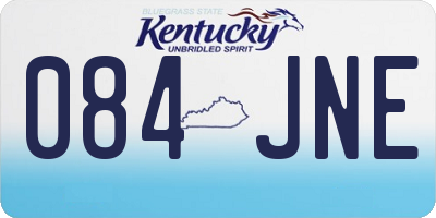 KY license plate 084JNE