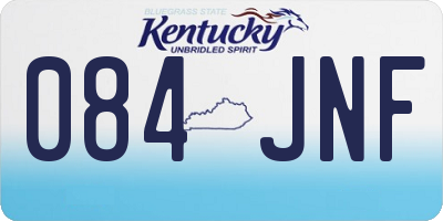 KY license plate 084JNF